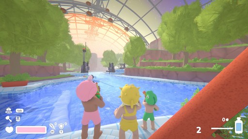 画像ギャラリー No.002のサムネイル画像 / 宇宙ウォーターパークをイカダで下る協力FPS「Lazy River」試遊レポート。水鉄砲や浮棒でゾンビを倒し，“流れる拠点”を守りながらプールからの脱出を目指せ