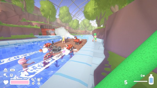 画像ギャラリー No.010のサムネイル画像 / 宇宙ウォーターパークをイカダで下る協力FPS「Lazy River」試遊レポート。水鉄砲や浮棒でゾンビを倒し，“流れる拠点”を守りながらプールからの脱出を目指せ