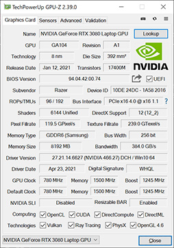 画像ギャラリー No.006のサムネイル画像 / 【PR】Razerの「Blade 15 Advanced」は，RTX 3080のパワーで今あるPCゲームをどれも快適にプレイできる高性能マシンだ