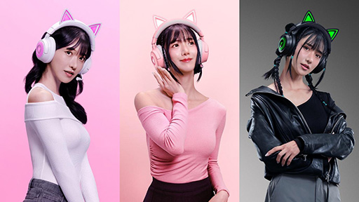 画像ギャラリー No.003のサムネイル画像 / 猫耳がピカピカ光るRazerのワイヤレスヘッドセット「Kraken Kitty V3 Pro」が9月5日発売