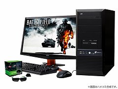 画像ギャラリー No.001のサムネイル画像 / ドスパラ，「BFBC2」推奨PCを発売。3D立体視対応液晶とのセットも