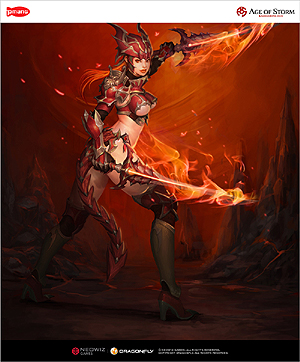 画像ギャラリー No.002のサムネイル画像 / 「Kingdom Under Fire Online: Age of Storm」の最新プレイムービー公開。女戦士「Elyuin」と，ウィザード「Unis」という2人のヒーローキャラクターを紹介