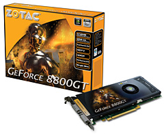 画像ギャラリー No.001のサムネイル画像 / ZOTAC，標準クロック＆クロックアップ版のGF8800GTカード