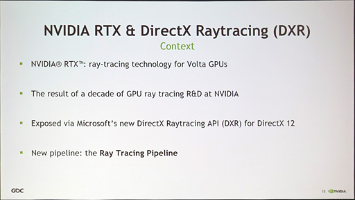 画像ギャラリー No.004のサムネイル画像 / ［GDC 2018］西川善司の3DGE：DirectX RaytracingにRTX，Optix，ProRenderにRadeon Rays。“レイトレだらけ”の状況をすっきりさせてみる