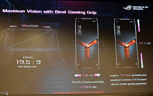 画像ギャラリー No.006のサムネイル画像 / ASUS，ゲーム特化スマートフォン新製品「ROG Phone II」を発表。6.59インチ有機ELパネルとSnapdragon 855 Plusを採用する