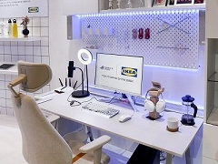 ［TGS 2021］家具メーカーのIKEAがゲーマー向け家具を展示。新製品の電動昇降機能付きデスクや，落ち着いたデザインのチェアも