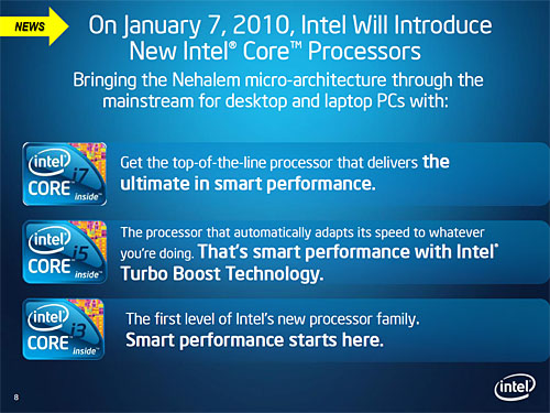 画像ギャラリー No.002のサムネイル画像 / Intel，新しいCoreプロセッサを北米時間2010年1月7日に発表と予告