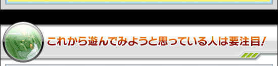 これから遊んでみようと思っている人は要注目！