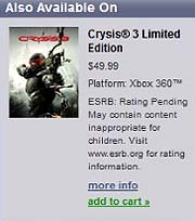 画像ギャラリー No.001のサムネイル画像 / Originでの商品情報リークを受け，Crytekが「Crysis 3」の新情報を2012年4月16日に発表すると予告