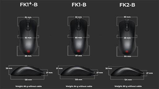画像ギャラリー No.010のサムネイル画像 / BenQ ZOWIE，搭載センサーを変更したゲーマー向けマウス「FK-B」「ZA-B」シリーズを発売。サイズ別に3製品ずつを用意