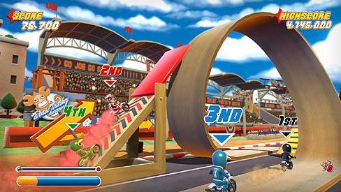 画像ギャラリー No.001のサムネイル画像 / ［TGS 2010］たった4人で作ったバイクレースゲームとは。イギリスのデベロッパ，Hello Gamesが日本のメディアに「Joe Danger」の日本語版を紹介