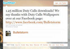 画像ギャラリー No.001のサムネイル画像 / 販促効果やいかに？ 「Bulletstorm」，プロモ用ミニゲーム「Duty Calls」のダウンロード数が125万回を突破
