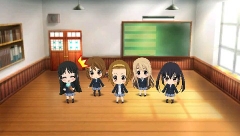 画像ギャラリー No.024のサムネイル画像 / これ以上，可愛くなってどうするの！？　「けいおん！ 放課後ライブ！！」のメニュー画面では，ちびキャラ化した軽音部メンバー達がゆる〜い日常を送る
