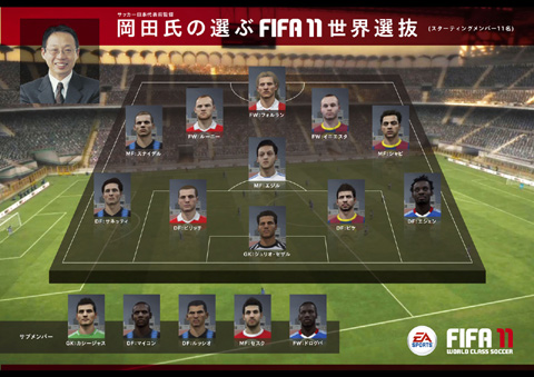 画像ギャラリー No.005のサムネイル画像 / 「FIFA 11 ワールドクラスサッカー」発売を記念して，日本代表前監督，岡田武史氏が世界選抜チームを結成
