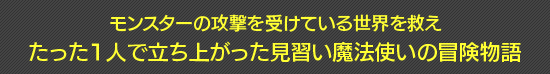 モンスターの攻撃を受けている世界を救え　たった1人で立ち上がった見習い魔法使いの冒険物語