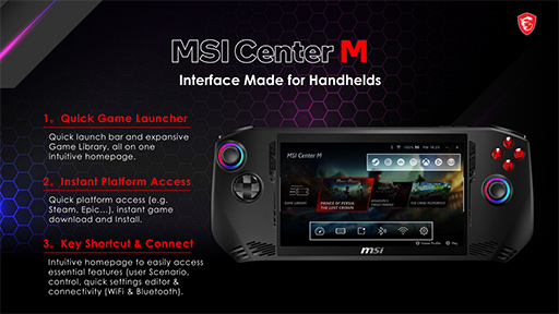 画像ギャラリー No.010のサムネイル画像 / 世界初のCore Ultra搭載携帯型ゲームPC「MSI Claw A1M」をチェック。性能だけでなくゲームパッドや放熱にも見どころあり！