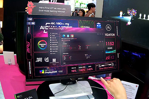 画像ギャラリー No.014のサムネイル画像 / 32型4K/240Hz表示のハイエンド機から比較的安価な製品まで，量子ドット有機ELディスプレイを積極展開するMSI