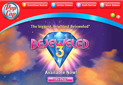 画像ギャラリー No.002のサムネイル画像 / 世界的に人気のパズルゲームシリーズ最新作，「Bejeweled 3」がPopCap Games公式サイトで販売開始。宝石を並べて高得点を狙え