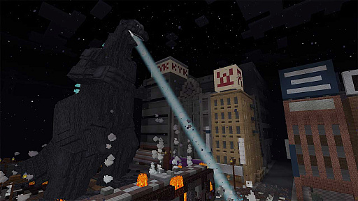 画像ギャラリー No.003のサムネイル画像 / ゴジラ，「Minecraft」を襲撃。ゴジラとして戦ったりゴジラから逃げたりする公式ワールドがマーケットプレイスで発売に