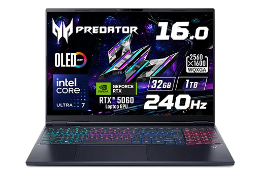 画像ギャラリー No.002のサムネイル画像 / 厚さ約19mmで約2.2kgのゲームノートPC「Predator Helios Neo 16S AI」に，安めのGeForce RTX 5070/5060搭載モデルが登場