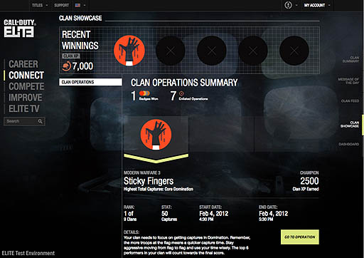 画像ギャラリー No.001のサムネイル画像 / 「Call of Duty: Elite」の新機能となる「Clan Operations」が，プレミアム会員向けにスタート。クランメンバー全員のスコアが重要に