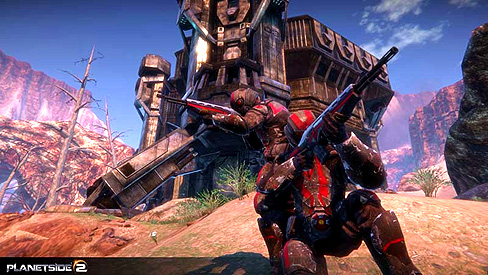 画像ギャラリー No.001のサムネイル画像 / SOE「Planetside 2」の公式サイトをオープンし，ムービーやスクリーンショットを公開。数千人のプレイヤーによる，超大規模戦闘が実現