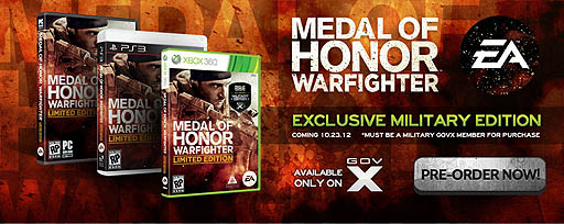 画像ギャラリー No.001のサムネイル画像 / EA,アメリカ軍関係者向け限定版「Medal of Honor: Warfighter: Military Edition」を発表