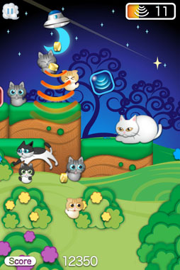 画像ギャラリー No.002のサムネイル画像 / iOS用アプリ「ネコアップ2」が，5月29日に配信。UFOに乗って猫達を集めよう