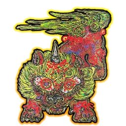 画像ギャラリー No.001のサムネイル画像 / 「戦国パズル!!あにまる大合戦」が現代美術作家・小松美羽氏とコラボ。期間中にログインすると“★4小松美羽・狛犬画”が手に入る