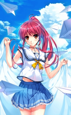 画像ギャラリー No.001のサムネイル画像 / 「水平線まで何マイル？」のパッケージビジュアルと，各店舗特典のイラストが公開。特典は新ヒロインを描いたものが多め