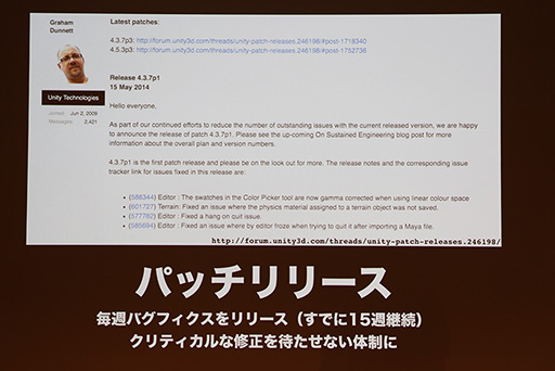 画像ギャラリー No.004のサムネイル画像 / ［CEDEC 2014］開発支援から成功支援へ。ゲームエンジンを超える「Unity」の未来とは