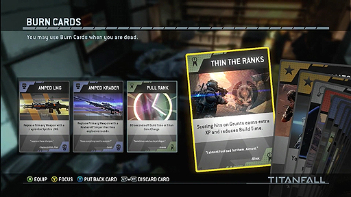 画像ギャラリー No.003のサムネイル画像 / βテストがスタートした「Titanfall」で，「Burn Cards」システムを紹介する最新トレイラーが公開