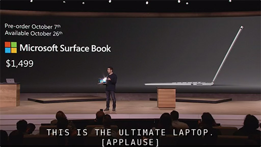 画像ギャラリー No.009のサムネイル画像 / Microsoftの隠し球は2-in-1 PC「Surface Book」！ キーボードドック側に“外付けGeForce”を搭載できる仕様で1499ドルから