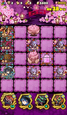 画像ギャラリー No.005のサムネイル画像 / 「サモンズボード」，イベントダンジョン「桜の迷宮【冥】」のポイントと，ボスモンスター「酔いどれ軍師サコン」の行動パターンを紹介