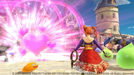 画像ギャラリー No.003のサムネイル画像 / 「ドラゴンクエストヒーローズ」プレイヤーキャラクターの特技続報。ゼシカは呪文とお色気を武器に，ヤンガスはパワフルにオノを振るってバトル