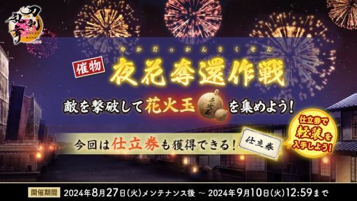 画像ギャラリー No.002のサムネイル画像 / 「刀剣乱舞ONLINE」，刀剣男士5振りの軽装を実装。仕立券が最大2枚手に入る催物「夜花奪還作戦」も開催