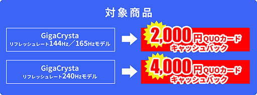 画像ギャラリー No.002のサムネイル画像 / 「GigaCrysta」のディスプレイ購入で最大4000円分のQUOカードがもらえる