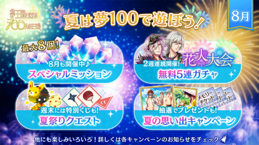 画像ギャラリー No.002のサムネイル画像 / 「夢100」，5連無料ガチャや妖精石などが獲得できる夏のキャンペーンが順次開催