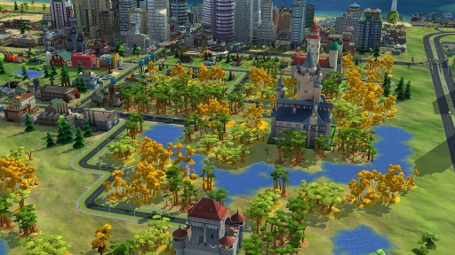 画像ギャラリー No.003のサムネイル画像 / 「SimCity BuildIt」に湖や川など「自然アイテム」が登場。ハロウィンイベントも