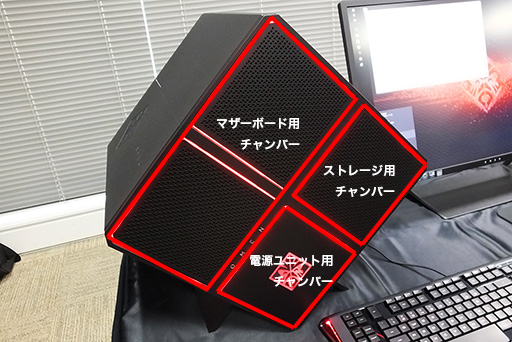 画像ギャラリー No.003のサムネイル画像 / 大型キューブ筐体を「45度傾けた」斬新な見た目のハイエンドゲームPC「OMEN X」,HPが国内発売