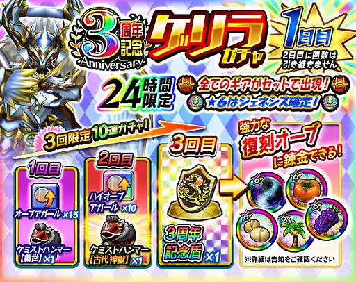 画像ギャラリー No.002のサムネイル画像 / 「モンスターギア バーサス」，3周年記念ゲリラガチャ＆キャンペーンを実施