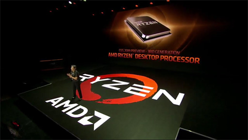 画像ギャラリー No.006のサムネイル画像 / AMD,第3世代Ryzenを披露。サンプルチップの時点でCINEBENCH R15のスコアはi9-9900Kを上回る