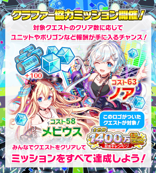 画像ギャラリー No.019のサムネイル画像 / 「クラッシュフィーバー」，“全世界1400万DL突破記念キャンペーン”を開催