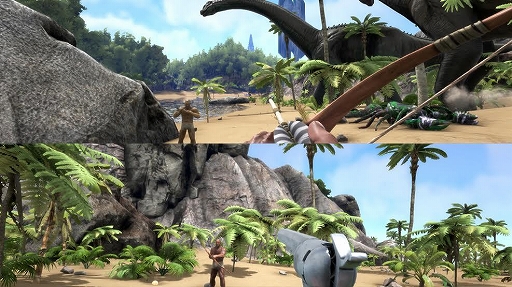 画像ギャラリー No.001のサムネイル画像 / Xbox One版「ARK: Survival Evolved」は，スプリットスクリーンによるローカル協力プレイにも対応