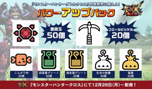 画像ギャラリー No.002のサムネイル画像 / 「モンスターハンタークロス」,アイテムパック「パワーアップパック」を配信開始