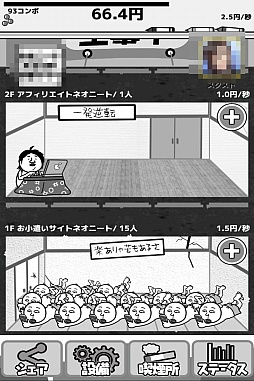 画像ギャラリー No.005のサムネイル画像 / ネオニートを雇って1京円を目指せ！　スマホ向け経営シミュレーションゲーム「倒産！？ネオニート株式会社」を紹介する「（ほぼ）日刊スマホゲーム通信」第928回