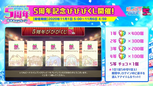 画像ギャラリー No.008のサムネイル画像 / 「ビーナスイレブンびびっど！」，リリース5周年記念キャンペーンの詳細が明らかに