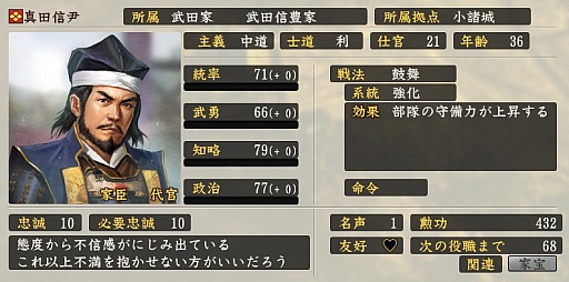 画像ギャラリー No.007のサムネイル画像 / 「黙れ小童！」の室賀正武，“ナレ死”した穴山梅雪らの実力やいかに？　大河ドラマ「真田丸」の登場人物を「信長の野望・創造 戦国立志伝」のパラメータで紹介