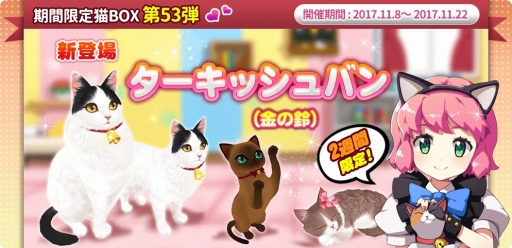 画像ギャラリー No.005のサムネイル画像 / 「マイにゃんカフェ」，「期間限定ガチャ53弾」や「猫の恩返しイベント」が開催
