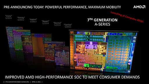 画像ギャラリー No.004のサムネイル画像 / AMD，第7世代A-Series APUこと「Bristol Ridge」を前倒して提供開始。正式発表はCOMPUTEX TAIPEI 2016で